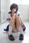 cosplay luchiino nazo_no_kanojo_x panties sailor_uniform school_uniform scissors socks urabe_mikoto rating:Safe score:5 user:nil!