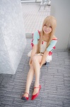 asuna_(sao) blonde_hair blouse braid cosplay miniskirt neko skirt sword_art_online rating:Safe score:1 user:pixymisa