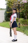bookbag kneesocks pleated_skirt ponytail sailor_uniform school_uniform skirt yamanaka_tomoe rating:Safe score:2 user:nil!
