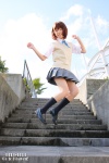 blouse cosplay hirasawa_yui kneesocks k-on! natsuki_(iii) pleated_skirt school_uniform skirt sweater_vest rating:Safe score:0 user:nil!
