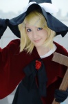 blonde_hair blouse chamaro cosplay cross elbow_gloves gloves hair_clips kagamine_rin pleated_skirt shawl skirt trick_and_treat_(vocaloid) vocaloid witch_hat rating:Safe score:1 user:nil!