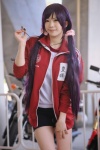 bike_shorts cosplay gym_uniform love_live!_school_idol_project purple_hair shorts toujou_nozomi track_jacket tshirt twintails uniko rating:Safe score:4 user:nil!