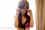 bikini_top cleavage fur_hat glasses swimsuit yamanaka_ayako rating:Safe score:1 user:nil!
