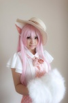 animal_ears blouse cat_ears cosplay enacat_(white_version) enako miniskirt original paw_gloves pink_hair skirt straw_hat twintails rating:Safe score:0 user:nil!