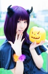 cosplay dress garters horns original purple_hair rinami rating:Safe score:0 user:nil!