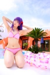 bikini cosplay fate/series fate/stay_night hair_ribbons inner_tube matou_sakura pool purple_hair sachi_budou side-tie_bikini swimsuit rating:Safe score:0 user:nil!