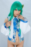 blouse bottomless cosplay detached_sleeves green_hair kochiya_sanae lenfried open_clothes touhou rating:Explicit score:3 user:nil!