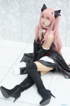 arika_miu boots cosplay detached_sleeves dress krul_tepes owari_no_seraph pantyhose pink_hair sheer_legwear thigh_boots thighhighs zettai_ryouiki rating:Safe score:0 user:nil!