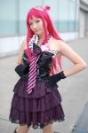 beatmania_iidx boots cosplay dress gloves kishigami_hana mask mitzuhiro_celica pantyhose pink_hair tie rating:Safe score:0 user:nil!