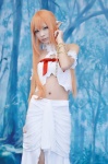 asuna_(sao) cosplay elf_ears halter_top nakko orange_hair skirt sword_art_online rating:Safe score:1 user:nil!