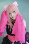animal_ears cat_ears corset cosplay cyan detached_sleeves dress leash megurine_luka pink_hair tail vocaloid rating:Safe score:0 user:nil!