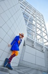 blouse coat cosplay forest hat kaieda_kae mayuzumi_kaoru orange_hair overalls pantyhose striped rating:Safe score:1 user:nil!