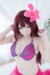 bikini_top cleavage cosplay fate/grand_order purple_hair saku sarong scathach_(fate/grand_order) shadow_queen swimsuit rating:Safe score:2 user:nil!