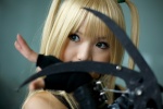 amane_misa blades blonde_hair cosplay death_note elbow_gloves gloves kipi lace torn_clothes twintails rating:Safe score:0 user:nil!