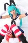 blue_hair boots cosplay elbow_gloves gloves hairband hatsune_miku kantai_collection necoco panties pleated_skirt red_legwear sailor_uniform school_uniform shimakaze_(kantai_collection) skirt striped_legwear thighhighs twintails vocaloid void_necoco white_legwear rating:Safe score:1 user:nil!