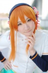 beatmania_iidx blouse cosplay hairband kishigami_hana orange_hair pleated_skirt skirt umegiri_iroha rating:Safe score:0 user:nil!