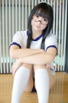 buruma cosplay glasses gym_uniform kneesocks matsuri original pantyhose ponytail shorts tshirt rating:Safe score:3 user:nil!