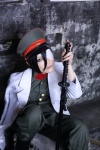 asuka_rento bandage boots coat cosplay dai-nippon_teikoku_gijinka_kaigun_shinya-tai hat jacket military_uniform sword trousers type_94_tk rating:Safe score:0 user:pixymisa