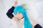 aqua_hair cosplay croptop detached_sleeves hairbow hatsune_miku mashiro_yuki ponytail project_diva vocaloid rating:Safe score:0 user:nil!