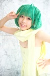 ahoge cleavage cosplay dress green_hair kiharu macross macross_frontier ranka_lee scarf rating:Safe score:0 user:nil!