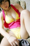 bikini chair cleavage kijima_noriko open_clothes shorts swimsuit tank_top rating:Safe score:0 user:nil!