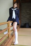 cosplay dead_or_alive higurashi_rin kasumi_(doa) kneesocks kunoichi ninjin pleated_skirt ponytail sailor_uniform school_uniform skirt rating:Safe score:1 user:nil!