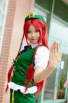 beret blouse cosplay eko_(ii) hairbows hong_meiling red_hair touhou twin_braids vest rating:Safe score:1 user:pixymisa