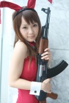 animal_ears asahina_mikuru bunny_ears bunny_girl cosplay gun hiromichi leotard rifle suzumiya_haruhi_no_yuuutsu rating:Safe score:0 user:Log