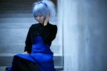 cosplay darker_than_black dress jacket nakura pantyhose ponytail silver_hair yin rating:Safe score:1 user:nil!