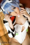 ayanami_rei blue_hair cleavage cosplay hairband jacket neon_genesis_evangelion one-piece_swimsuit saku swimsuit white_end_type_zero rating:Safe score:0 user:nil!