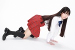 aoyama_rika ass blouse costume kneesocks pleated_skirt school_uniform skirt ys_web_329 rating:Safe score:0 user:nil!
