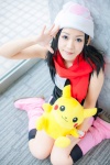 boots cosplay hat hikari_(pokemon) miniskirt pikachu plushie pokemon ryuuka_(ii) scarf skirt sleeveless_blouse rating:Safe score:0 user:pixymisa