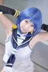 blue_hair cosplay elbow_gloves gloves kantai_collection miniskirt reco sailor_uniform samidare_(kantai_collection) school_uniform skirt rating:Safe score:0 user:nil!