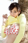 beach bikini_top cleavage ponytail shirt_lift sugihara_anri swimsuit tshirt ys_web_510 rating:Safe score:1 user:nil!