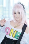 cosplay fujisaki_ariya guitar headphones miniskirt nitro_super_sonic pink_hair skirt super_soniko sweatshirt rating:Safe score:0 user:nil!