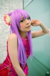 cosplay flower namada original purple_hair qipao ruffles rating:Safe score:0 user:nil!