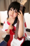 cosplay guitar k-on! miniskirt nakano_azusa narumiya pantyhose polka_dots side_ponytail skirt tshirt rating:Safe score:0 user:nil!