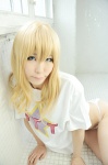 assam bathroom blonde_hair cosplay haruka k-on! kotobuki_tsumugi panties tshirt rating:Safe score:0 user:nil!