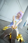 cheerleader_uniform cosplay dress hairbow hiiragi_tsukasa lucky_star natsume_megumi pom_poms purple_hair socks rating:Safe score:0 user:nil!