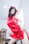 amami_haruka cosplay dress_lift hair_ribbons idolmaster qipao shino_kei the_kei_m@ster rating:Safe score:0 user:nil!