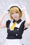 apron cosplay dress gloves hairband hana_(ii) hoshizora_rin love_live!_school_idol_project maid maid_uniform orange_hair rating:Safe score:0 user:nil!