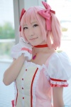 asuka_(ii) bows choker cosplay dress gloves hairbows kaname_madoka necklace pink_hair puella_magi_madoka_magica twintails rating:Safe score:0 user:pixymisa