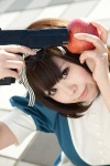 apple apron cosplay gun hair_ribbon maid maid_uniform mochigome_arare original rating:Safe score:0 user:pixymisa