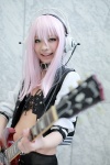 choker cosplay guitar headphones jacket nakko nitro_super_sonic panties pink_hair shorts super_soniko tubetop rating:Safe score:0 user:pixymisa