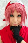 ari cosplay gloves haruno_sakura_(naruto) headband naruto pink_hair rating:Safe score:0 user:nil!