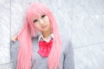 ayasaki_remi blouse bowtie cosplay hori-san_to_miyamura-kun pink_hair seri sweater rating:Safe score:2 user:pixymisa