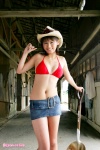 bikini_top cleavage cowboy_hat denim kosaka_yuka miniskirt skirt swimsuit rating:Safe score:1 user:nil!