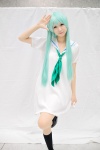 aqua_eyes aqua_hair cosplay dress enkidu fate/strange_fake kneehighs sailor_uniform scarf school_uniform seri rating:Safe score:1 user:pixymisa