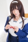 bed blazer cosplay hairband jill_(ii) kasumigaoka_utaha pleated_skirt saenai_heroine_no_sodatekata sailor_uniform school_uniform skirt rating:Safe score:0 user:nil!