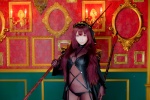 bodysuit bra cleavage cosplay fate/grand_order panties purple_hair saku scathach_(fate/grand_order) shadow_queen spear rating:Safe score:1 user:nil!